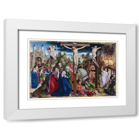 The Crucifixion White Modern Wood Framed Art Print with Double Matting by Dreux Bude Master