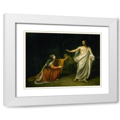 Christs Appearance to Mary Magdalene after the Resurrection White Modern Wood Framed Art Print with Double Matting by Ivanov, Alexander