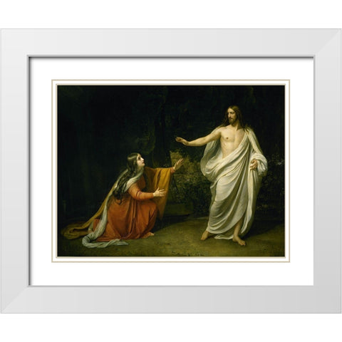 Christs Appearance to Mary Magdalene after the Resurrection White Modern Wood Framed Art Print with Double Matting by Ivanov, Alexander