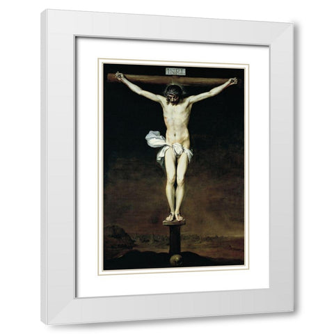 Cristo crucificado White Modern Wood Framed Art Print with Double Matting by Cano, Alonso