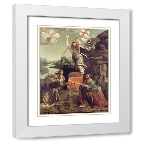 The Resurrection of Christ White Modern Wood Framed Art Print with Double Matting by Boltraffio, Giovanni Antonio