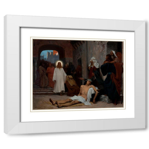 Study for Jesus in Capernaum White Modern Wood Framed Art Print with Double Matting by Amoedo, Rodolpho