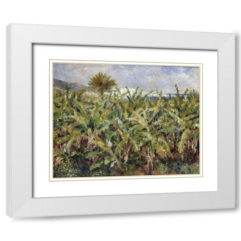 Field of Banana Trees White Modern Wood Framed Art Print with Double Matting by Renoir, Pierre-Auguste