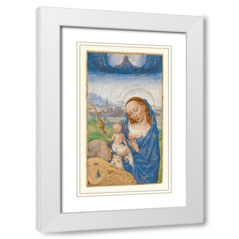 Saint Bernards Vision of the Virgin and Child White Modern Wood Framed Art Print with Double Matting by Marmion, Simon