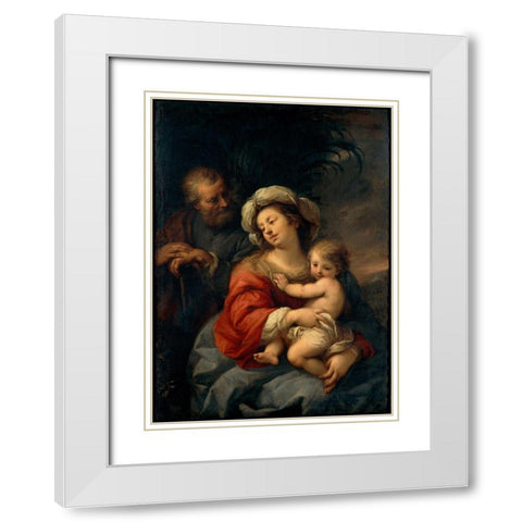 The Holy Family White Modern Wood Framed Art Print with Double Matting by Nuvolone, Giuseppe