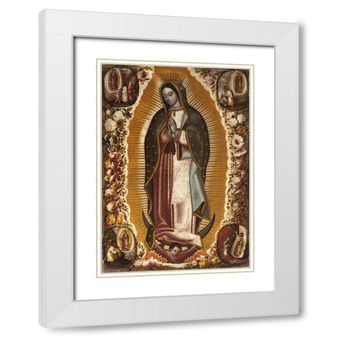 Virgin of Guadalupe White Modern Wood Framed Art Print with Double Matting by Arellano, Manuel de