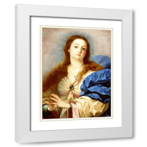 The Immaculate Conception White Modern Wood Framed Art Print with Double Matting by Manuel, Padre