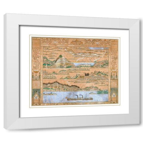 Shiviti White Modern Wood Framed Art Print with Double Matting by Ganbash, Moshe