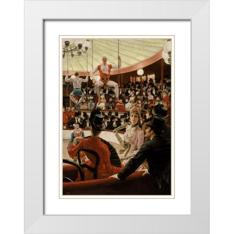 Women of Paris, The Circus Lover White Modern Wood Framed Art Print with Double Matting by Tissot, James