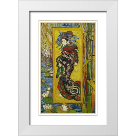 Courtesan, after Eisen White Modern Wood Framed Art Print with Double Matting by van Gogh, Vincent