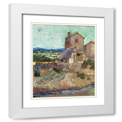The Old Mill White Modern Wood Framed Art Print with Double Matting by van Gogh, Vincent