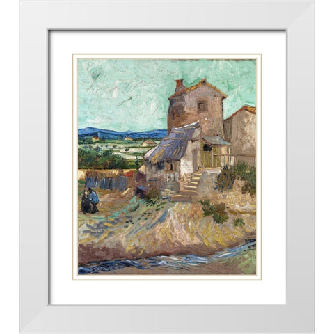 The Old Mill White Modern Wood Framed Art Print with Double Matting by van Gogh, Vincent