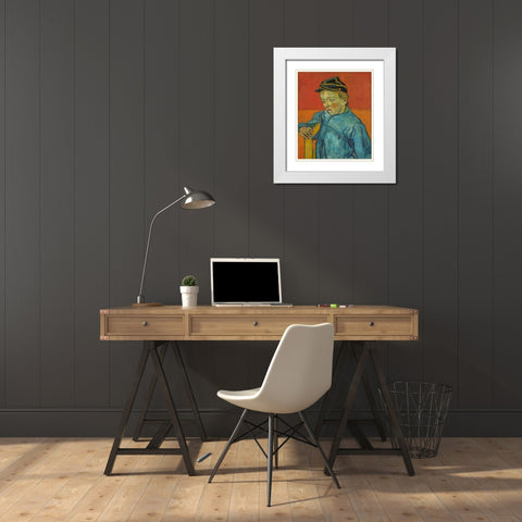 The Schoolboy White Modern Wood Framed Art Print with Double Matting by van Gogh, Vincent