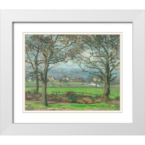 Near Sydenham Hill White Modern Wood Framed Art Print with Double Matting by Pissarro, Camille