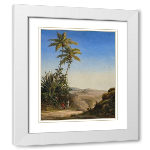 Landscape, St. Thomas White Modern Wood Framed Art Print with Double Matting by Pissarro, Camille