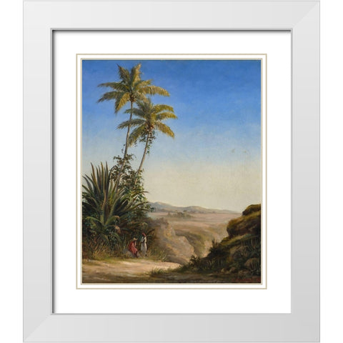 Landscape, St. Thomas White Modern Wood Framed Art Print with Double Matting by Pissarro, Camille