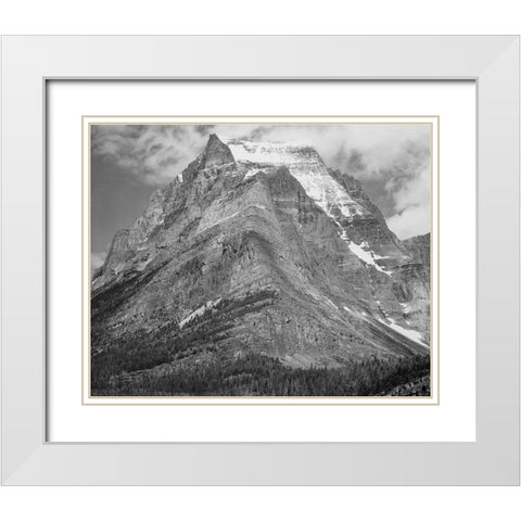 Going-to-the-Sun Mountain-Glacier National Park-Montana White Modern Wood Framed Art Print with Double Matting by Adams, Ansel