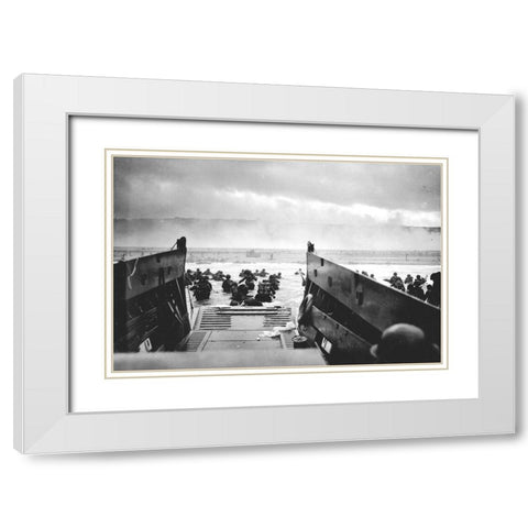 Into the Jaws of Death White Modern Wood Framed Art Print with Double Matting by U.S. Coast Guard