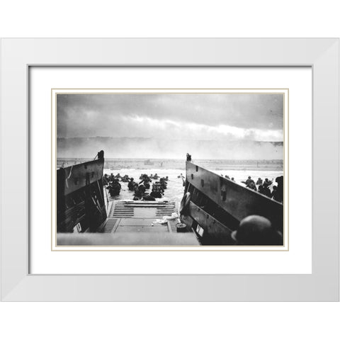 Into the Jaws of Death White Modern Wood Framed Art Print with Double Matting by U.S. Coast Guard