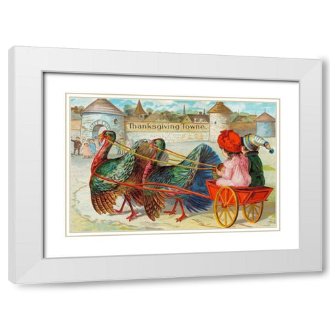 Thanksgiving Towne. We are a comin White Modern Wood Framed Art Print with Double Matting by Missouri History Museum