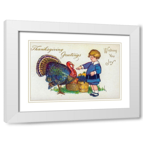 Thanksgiving Greetings. Wishing You Joy White Modern Wood Framed Art Print with Double Matting by Missouri History Museum