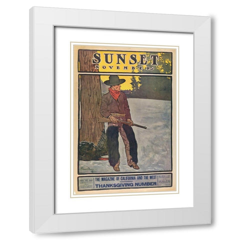 Thanksgiving Number, November White Modern Wood Framed Art Print with Double Matting by Sunset Magazine