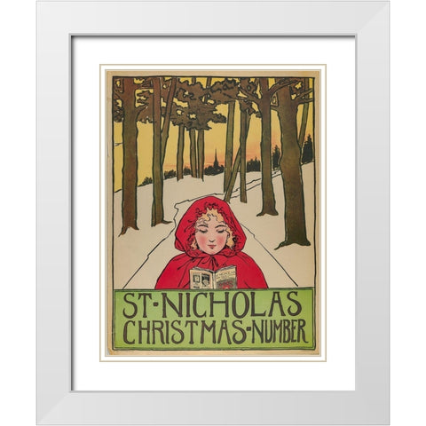 Christmas Number 1896 White Modern Wood Framed Art Print with Double Matting by St. Nicholas