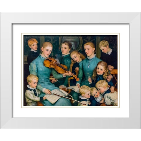 A Christmas Carol at Bracken Dene White Modern Wood Framed Art Print with Double Matting by Hughes, Arthur