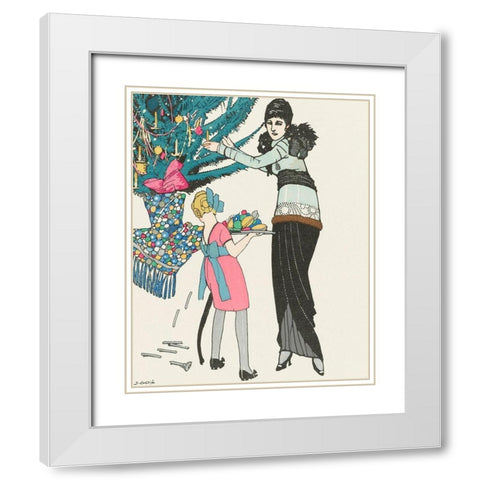 Christmas illustration White Modern Wood Framed Art Print with Double Matting by Gose, Francisco Javier