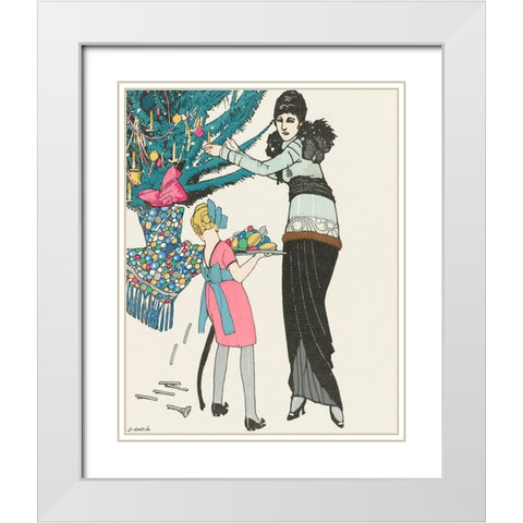 Christmas illustration White Modern Wood Framed Art Print with Double Matting by Gose, Francisco Javier