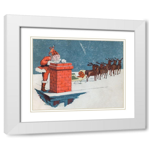Vintage Christmas White Modern Wood Framed Art Print with Double Matting by Buttolph, Frank