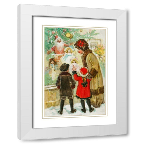 A Merry Christmas White Modern Wood Framed Art Print with Double Matting by Wallach, Miriam and Ira D