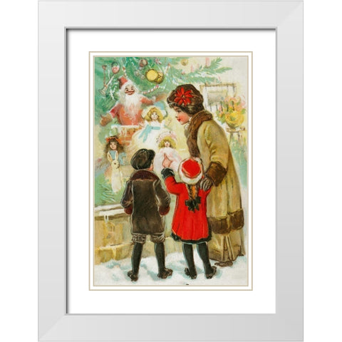 A Merry Christmas White Modern Wood Framed Art Print with Double Matting by Wallach, Miriam and Ira D