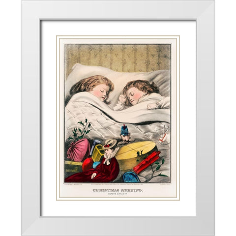 Christmas Morning Before Daylight White Modern Wood Framed Art Print with Double Matting by The Kellogg & Bulkeley Co