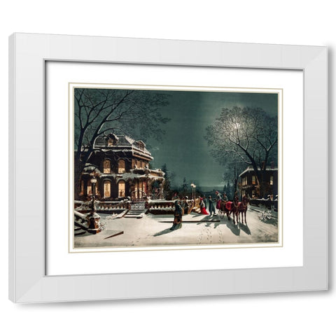 Christmas Eve White Modern Wood Framed Art Print with Double Matting by Joseph Hoover & Sons Co