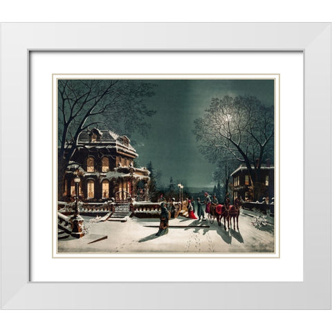 Christmas Eve White Modern Wood Framed Art Print with Double Matting by Joseph Hoover & Sons Co