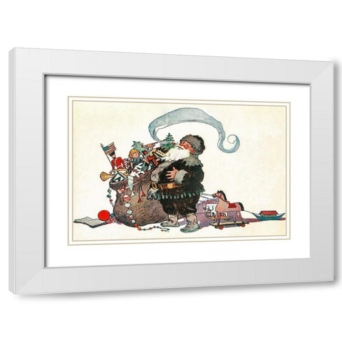 He was chubby and plump, a right jolly old elf White Modern Wood Framed Art Print with Double Matting by Smith, Jessie Wilcox