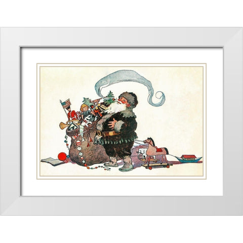 He was chubby and plump, a right jolly old elf White Modern Wood Framed Art Print with Double Matting by Smith, Jessie Wilcox