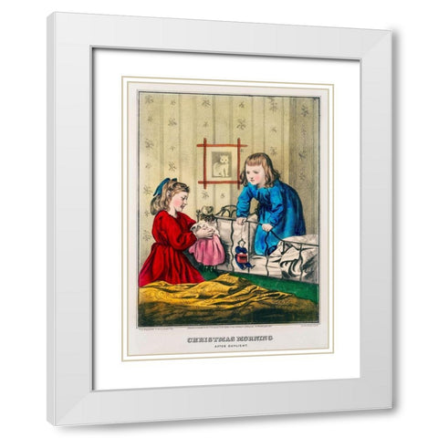 Christmas Morning after Daylight White Modern Wood Framed Art Print with Double Matting by The Kellogg & Bulkeley Co