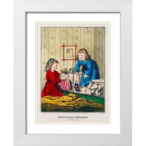 Christmas Morning after Daylight White Modern Wood Framed Art Print with Double Matting by The Kellogg & Bulkeley Co