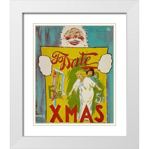 To Date For Christmas Poster White Modern Wood Framed Art Print with Double Matting by Barnes, Will R