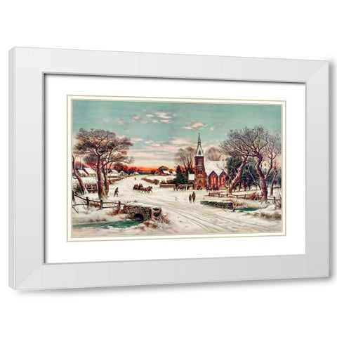 Christmas Eve White Modern Wood Framed Art Print with Double Matting by Hoover & Son