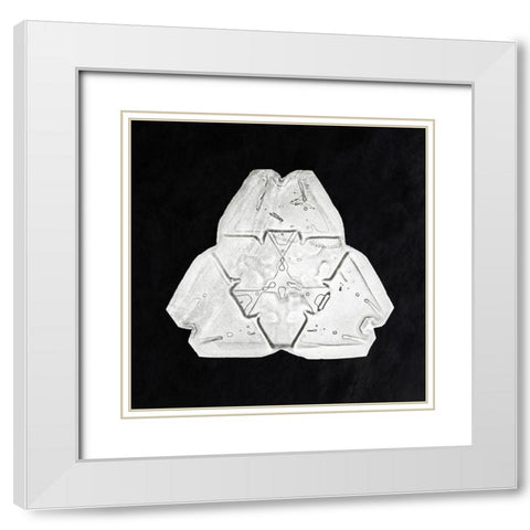 Snowflake 482 White Modern Wood Framed Art Print with Double Matting by Bentley, Wilson
