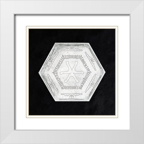 Snowflake 10B White Modern Wood Framed Art Print with Double Matting by Bentley, Wilson