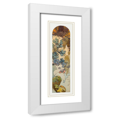Stained glass box for the Fouquet jewelry store White Modern Wood Framed Art Print with Double Matting by Mucha, Alphonse