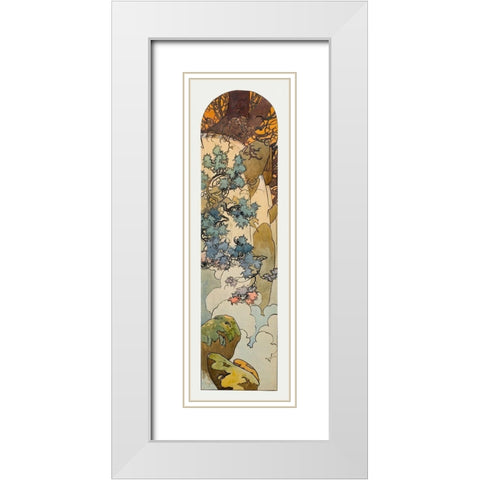 Stained glass box for the Fouquet jewelry store White Modern Wood Framed Art Print with Double Matting by Mucha, Alphonse