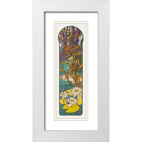 Stained glass box for the Fouquet jewelry store White Modern Wood Framed Art Print with Double Matting by Mucha, Alphonse