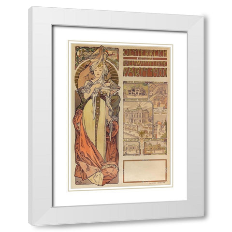 Poster Austria at the World Exhibition Paris 1900 White Modern Wood Framed Art Print with Double Matting by Mucha, Alphonse