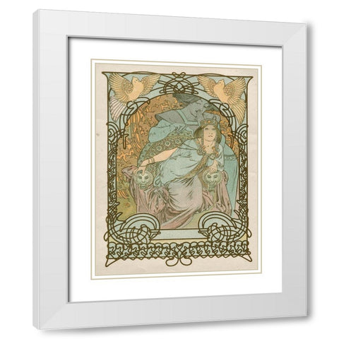 Ilsee-Princesse de Tripoli White Modern Wood Framed Art Print with Double Matting by Mucha, Alphonse