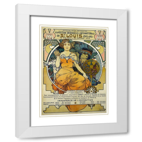 Exposition Universelles et Internationale de St. Louis White Modern Wood Framed Art Print with Double Matting by Mucha, Alphonse